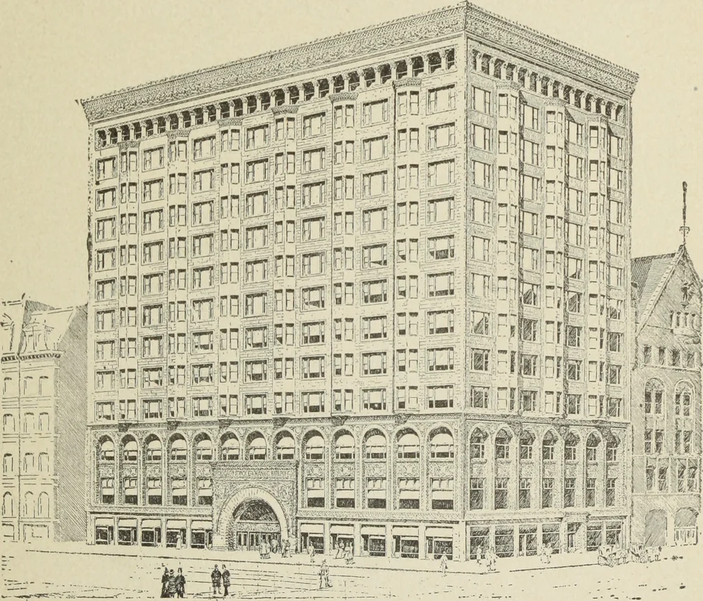 An illustration from Architectural engineering. With special reference to high building construction, including many examples of Chicago office buildings, 1895, leaf 44