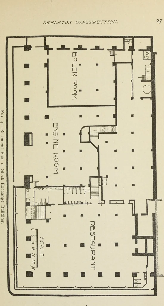 An illustration from Architectural engineering. With special reference to high building construction, including many examples of Chicago office buildings, 1895, leaf 46