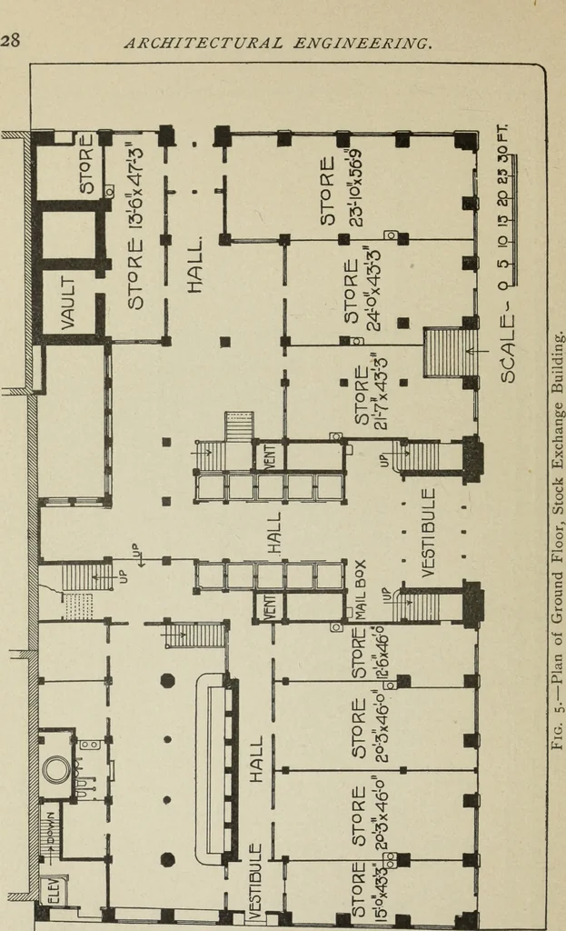 An illustration from Architectural engineering. With special reference to high building construction, including many examples of Chicago office buildings, 1895, leaf 47