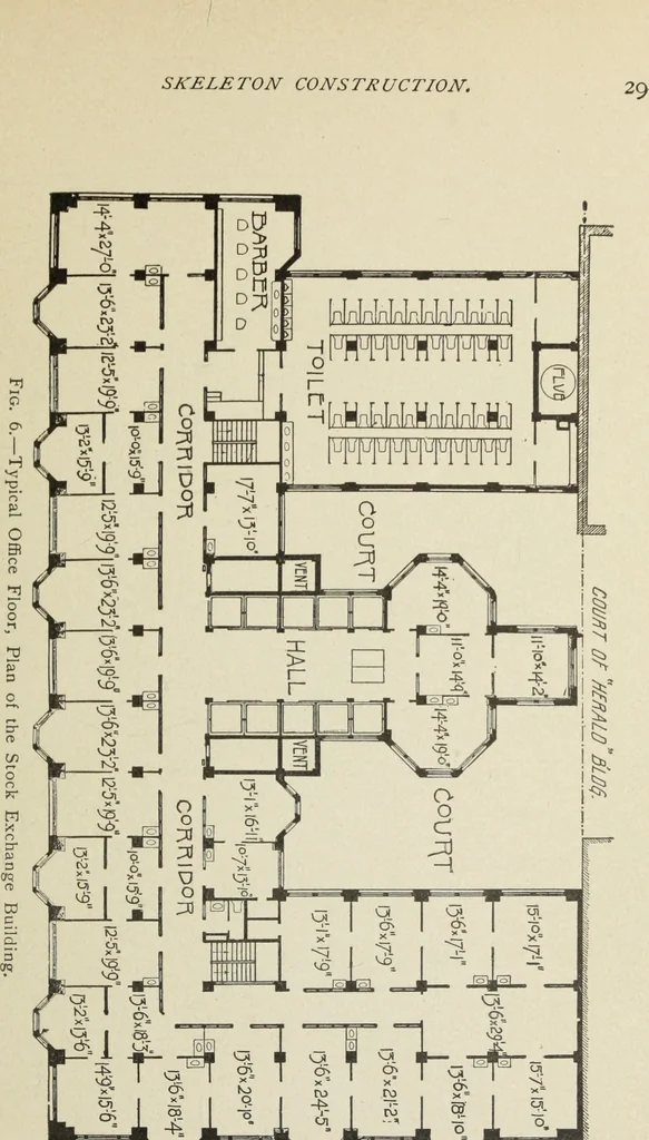 An illustration from Architectural engineering. With special reference to high building construction, including many examples of Chicago office buildings, 1895, leaf 48