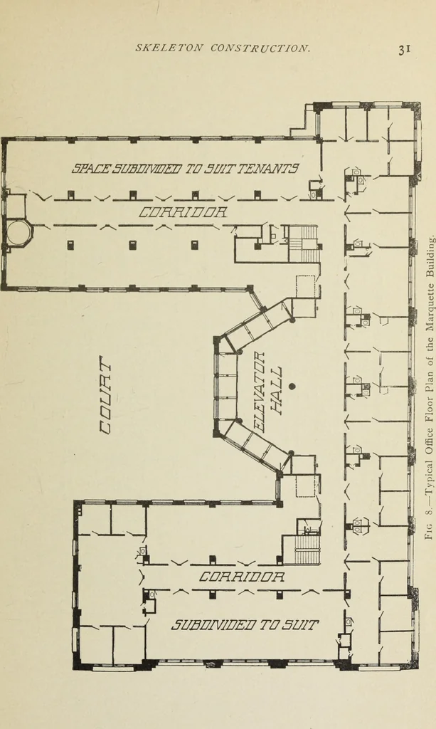 An illustration from Architectural engineering. With special reference to high building construction, including many examples of Chicago office buildings, 1895, leaf 50