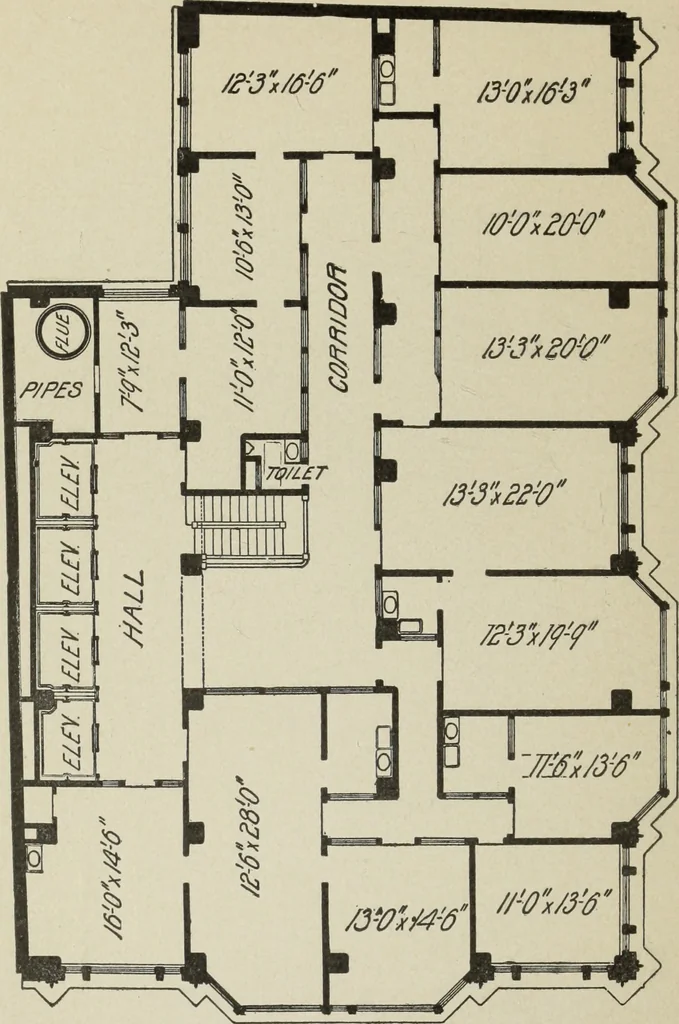An illustration from Architectural engineering. With special reference to high building construction, including many examples of Chicago office buildings, 1895, leaf 51