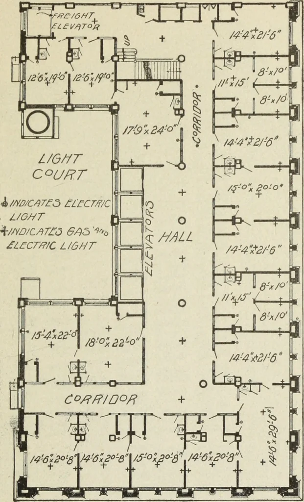 An illustration from Architectural engineering. With special reference to high building construction, including many examples of Chicago office buildings, 1895, leaf 56