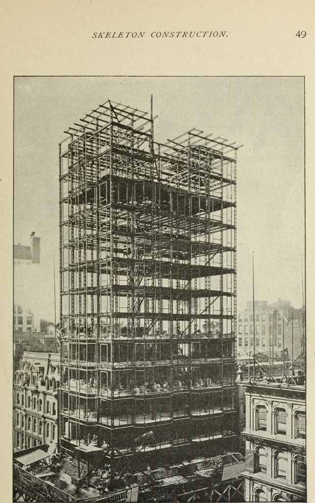 An illustration from Architectural engineering. With special reference to high building construction, including many examples of Chicago office buildings, 1895, leaf 68