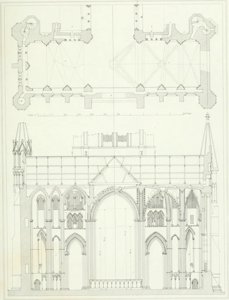 An illustration from Architectural illustrations and description of the cathedral church at Durham, 1843, leaf 108