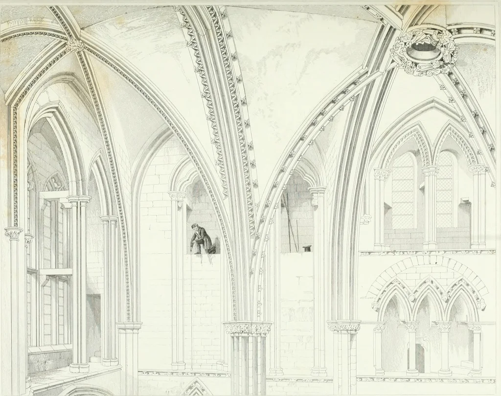An illustration from Architectural illustrations and description of the cathedral church at Durham, 1843, leaf 110