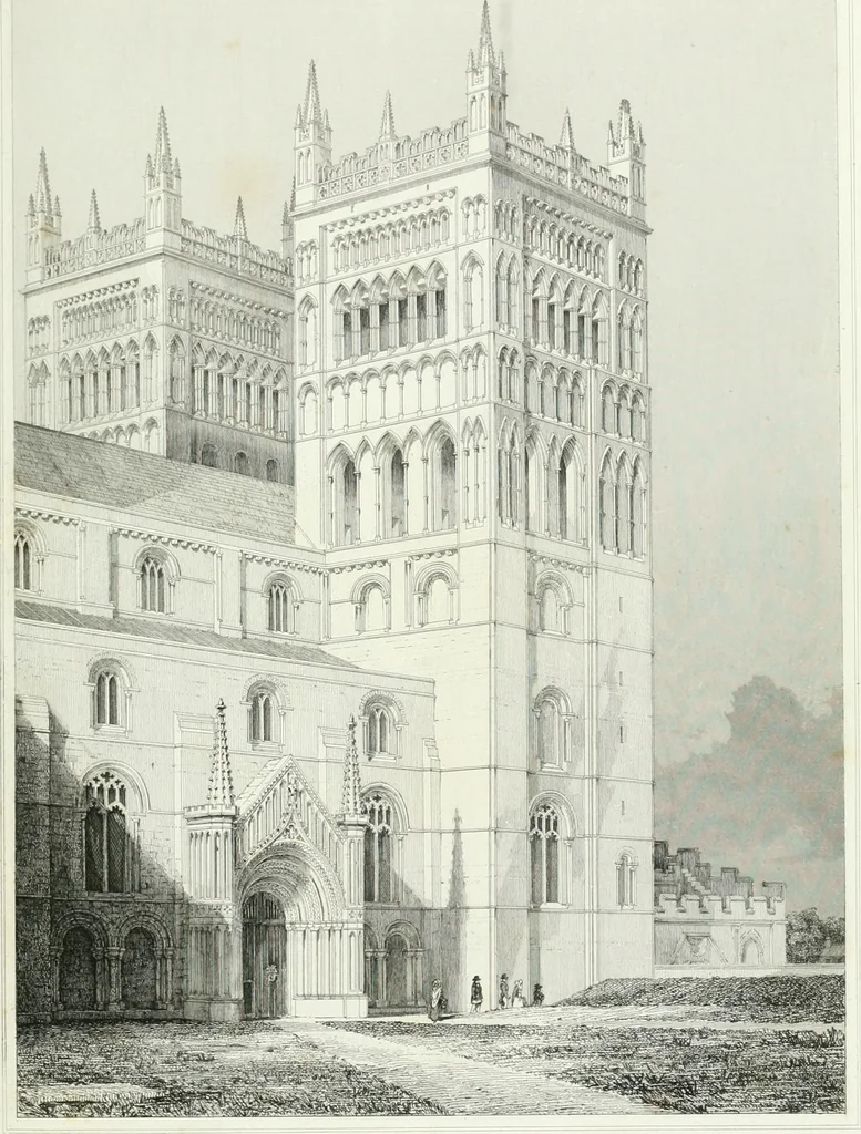 An illustration from Architectural illustrations and description of the cathedral church at Durham, 1843, leaf 120