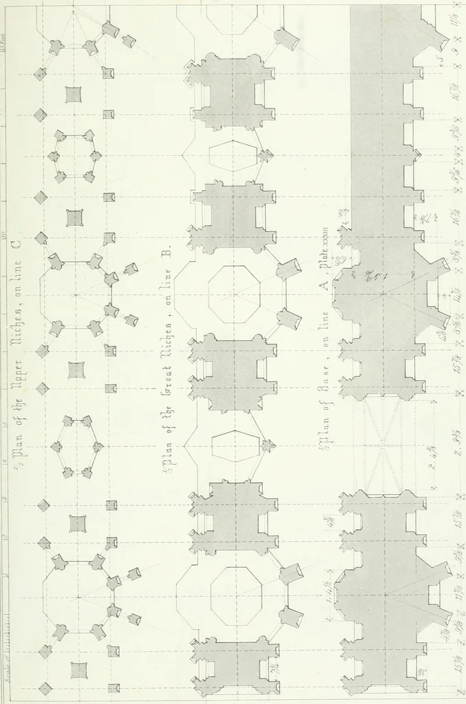 An illustration from Architectural illustrations and description of the cathedral church at Durham, 1843, leaf 130