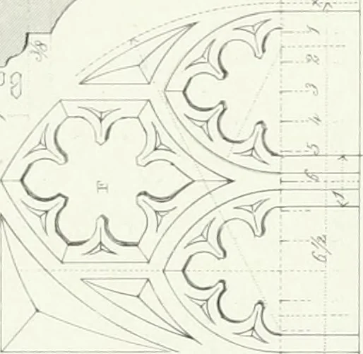 An illustration from Architectural illustrations and description of the cathedral church at Durham, 1843, leaf 132