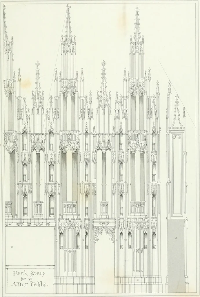 An illustration from Architectural illustrations and description of the cathedral church at Durham, 1843, leaf 134