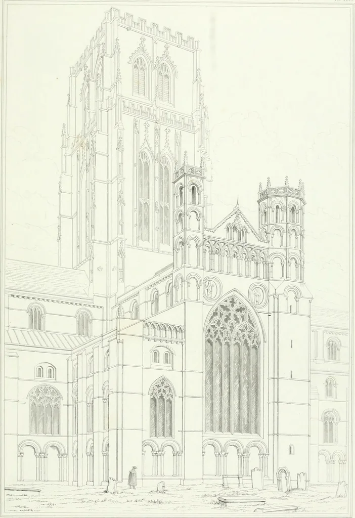 An illustration from Architectural illustrations and description of the cathedral church at Durham, 1843, leaf 162
