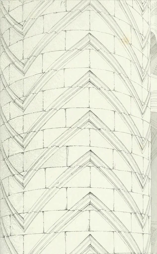 An illustration from Architectural illustrations and description of the cathedral church at Durham, 1843, leaf 166