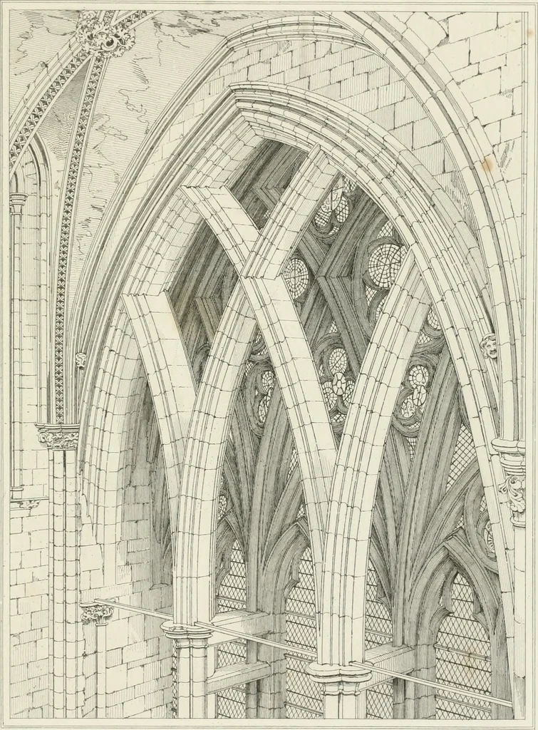 An illustration from Architectural illustrations and description of the cathedral church at Durham, 1843, leaf 200
