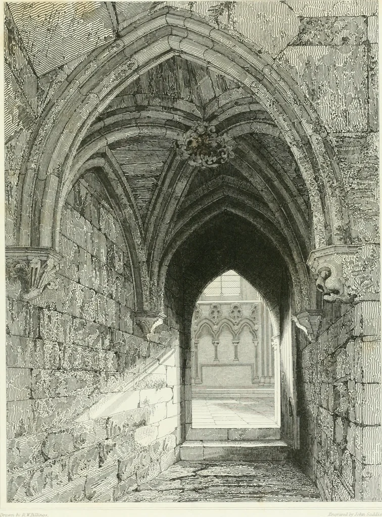 An illustration from Architectural illustrations and description of the cathedral church at Durham, 1843, leaf 208