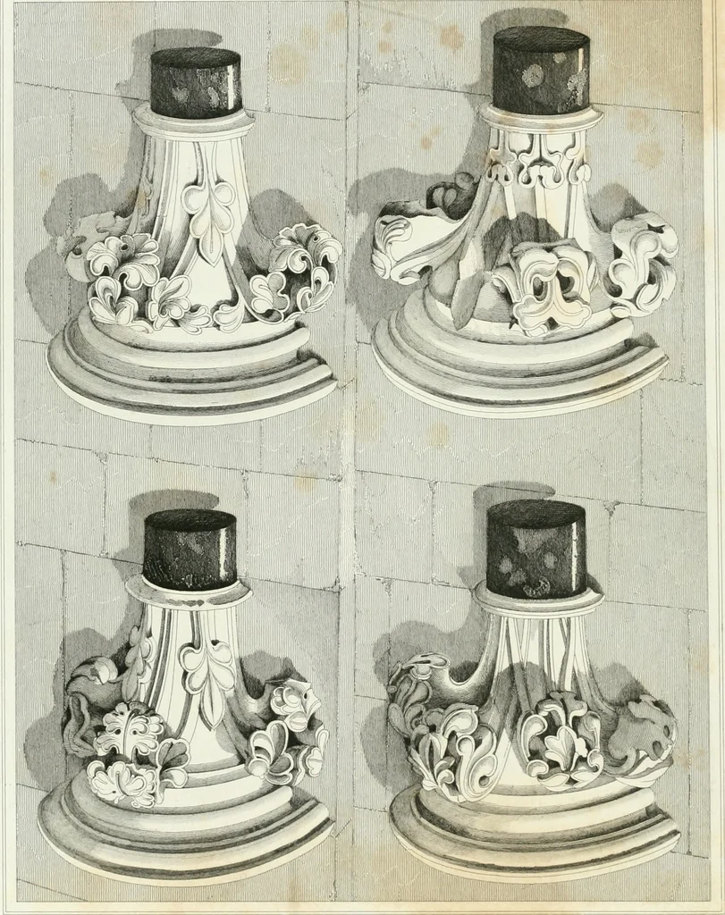 An illustration from Architectural illustrations and description of the cathedral church at Durham, 1843, leaf 212