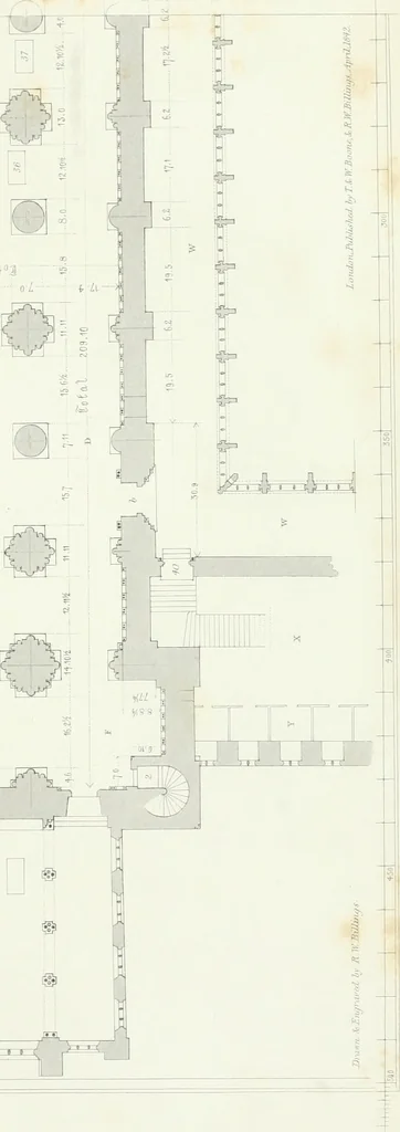 An illustration from Architectural illustrations and description of the cathedral church at Durham, 1843, leaf 78