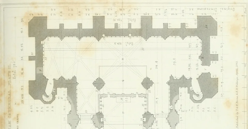 An illustration from Architectural illustrations and description of the cathedral church at Durham, 1843, leaf 80