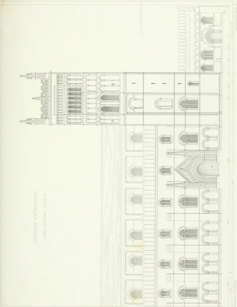 An illustration from Architectural illustrations and description of the cathedral church at Durham, 1843, leaf 86