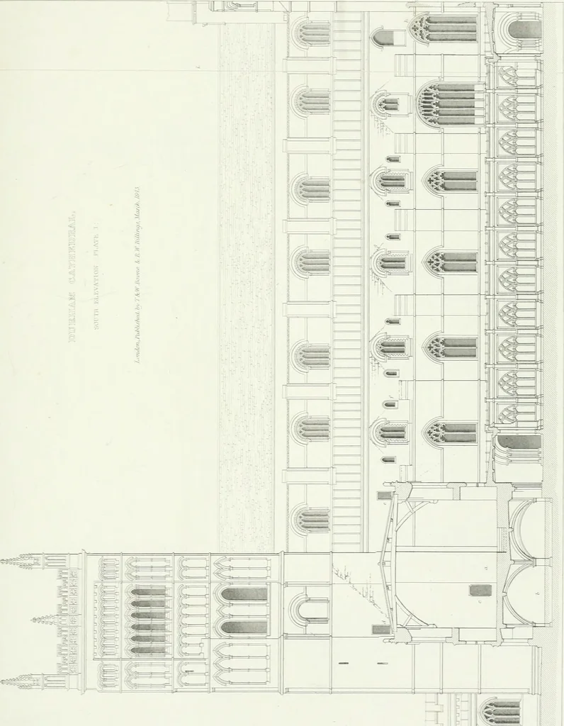An illustration from Architectural illustrations and description of the cathedral church at Durham, 1843, leaf 88