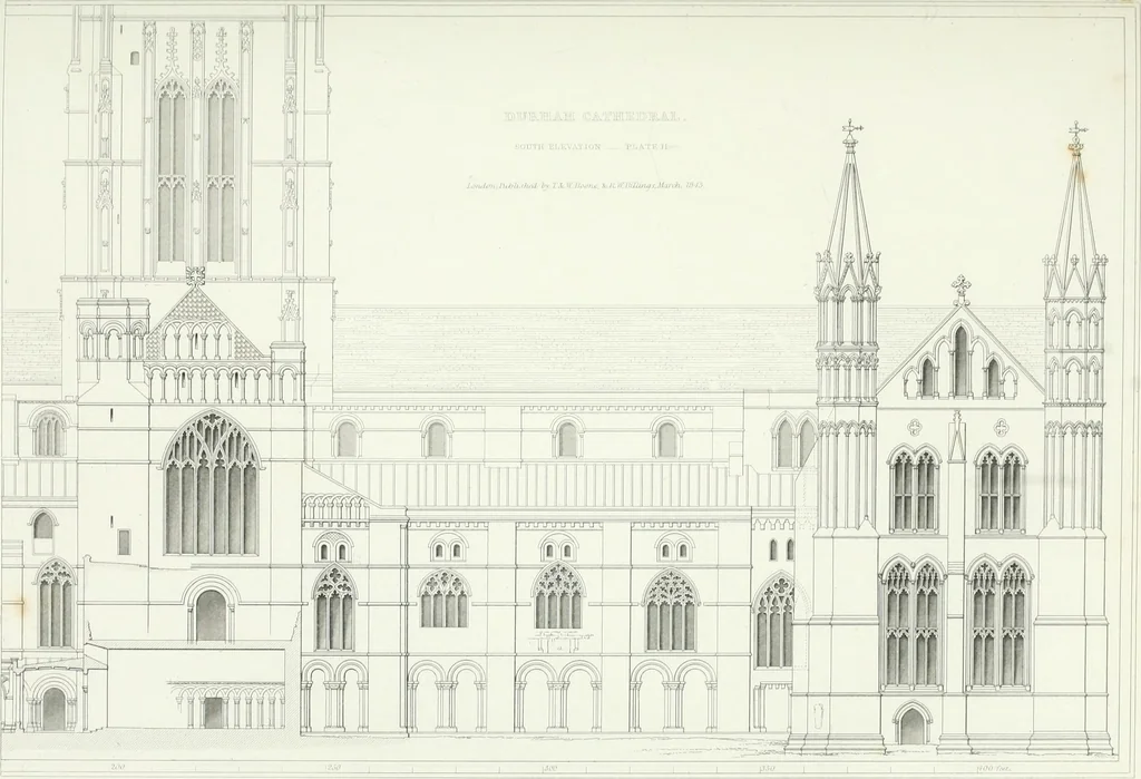 An illustration from Architectural illustrations and description of the cathedral church at Durham, 1843, leaf 90