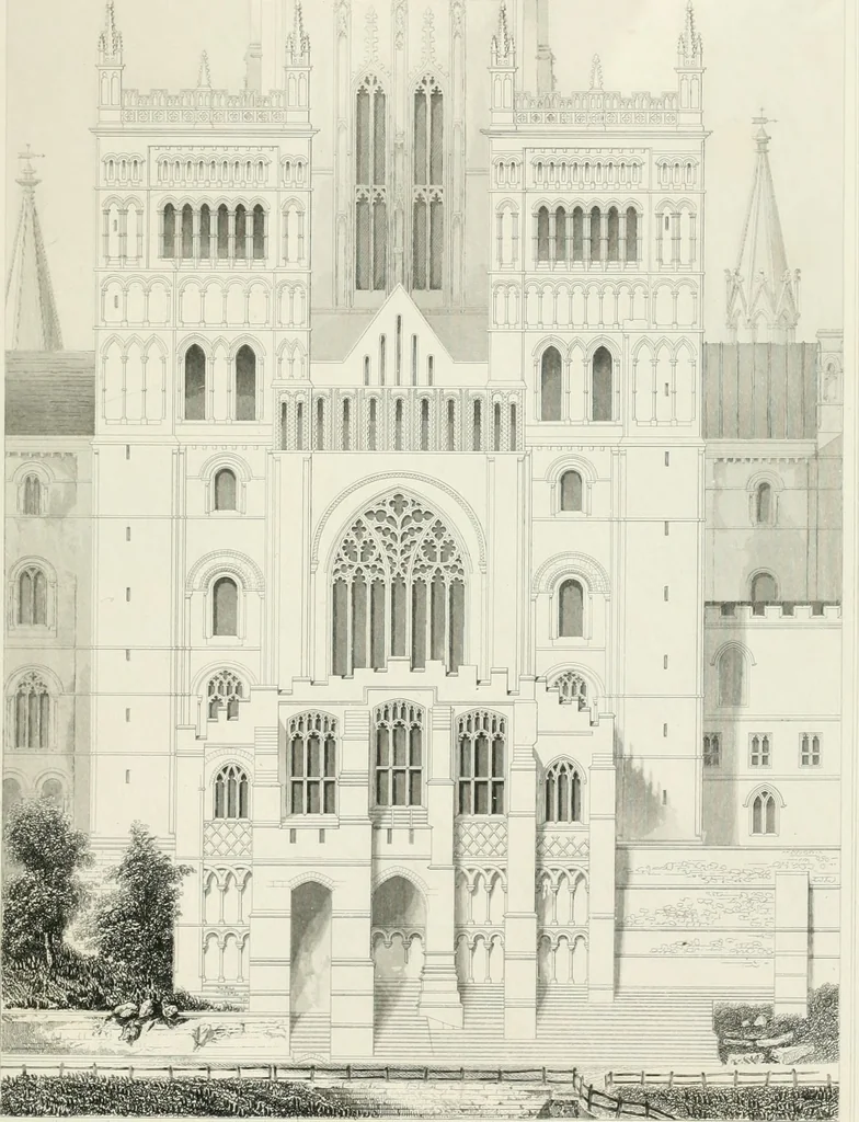 An illustration from Architectural illustrations and description of the cathedral church at Durham, 1843, leaf 96
