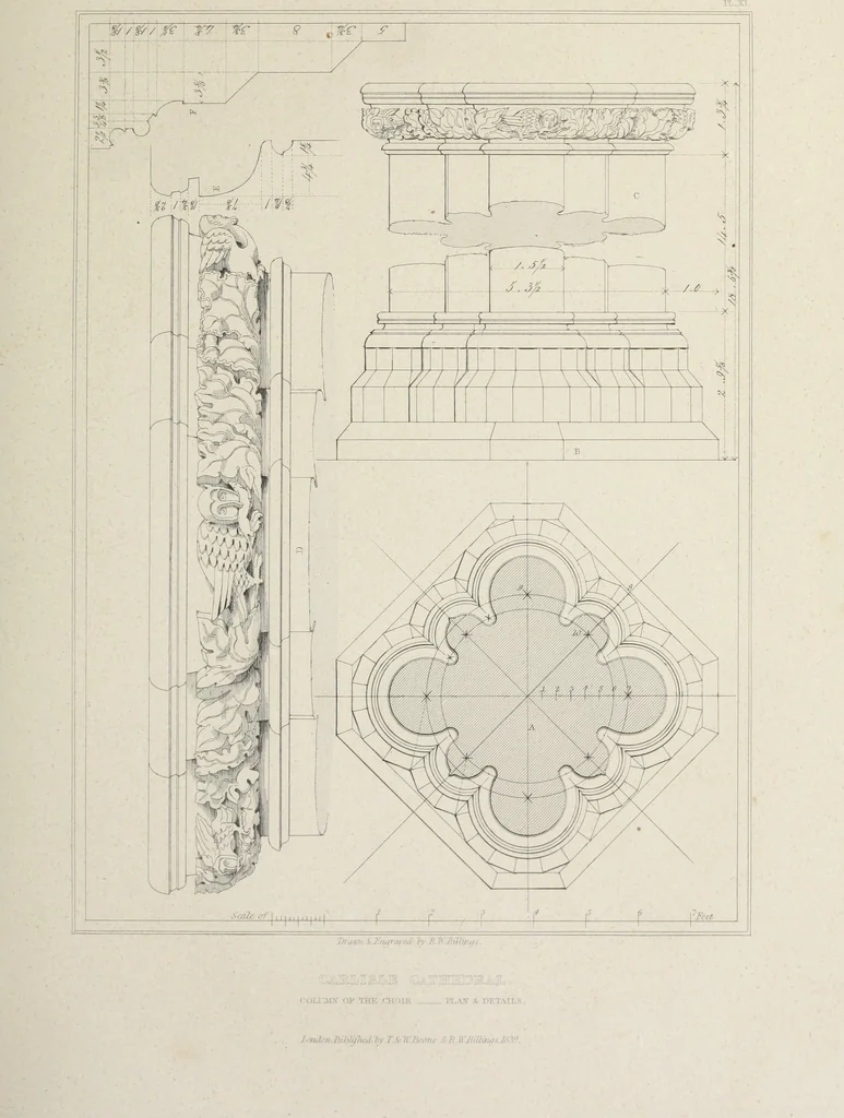 An illustration from Architectural illustrations, history and description of Carlisle cathedral, 1840, leaf 126