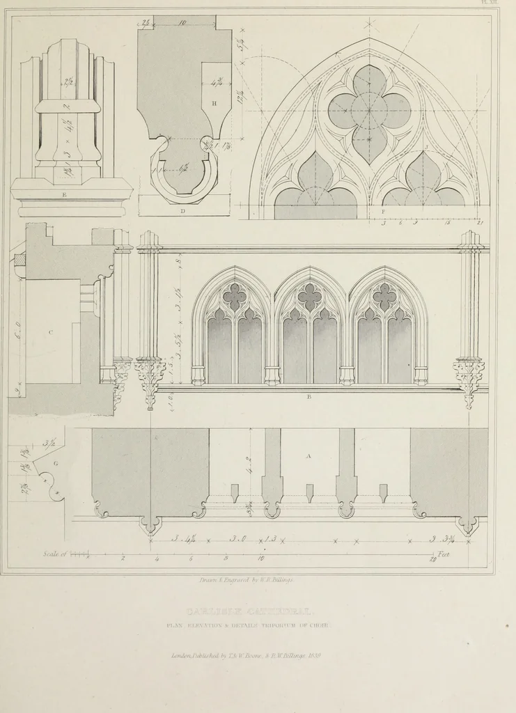 An illustration from Architectural illustrations, history and description of Carlisle cathedral, 1840, leaf 128