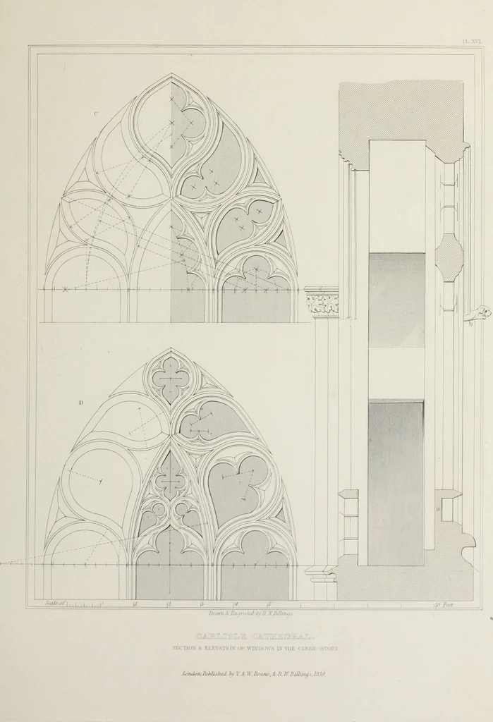 An illustration from Architectural illustrations, history and description of Carlisle cathedral, 1840, leaf 136