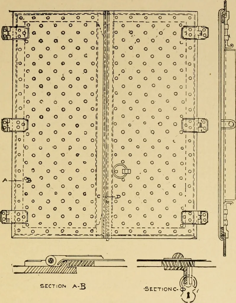 An illustration from Architectural iron and steel, and its application in the construction of buildings ... specifications of ironwork ... tables selected expressly for this work ... by Wm. H. Birkmire, 1905, leaf 116