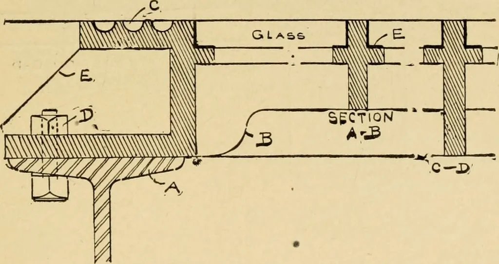 An illustration from Architectural iron and steel, and its application in the construction of buildings ... specifications of ironwork ... tables selected expressly for this work ... by Wm. H. Birkmire, 1905, leaf 122