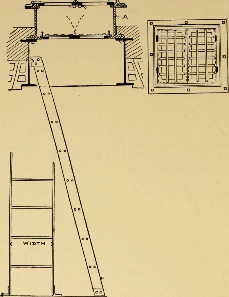 An illustration from Architectural iron and steel, and its application in the construction of buildings ... specifications of ironwork ... tables selected expressly for this work ... by Wm. H. Birkmire, 1905, leaf 151