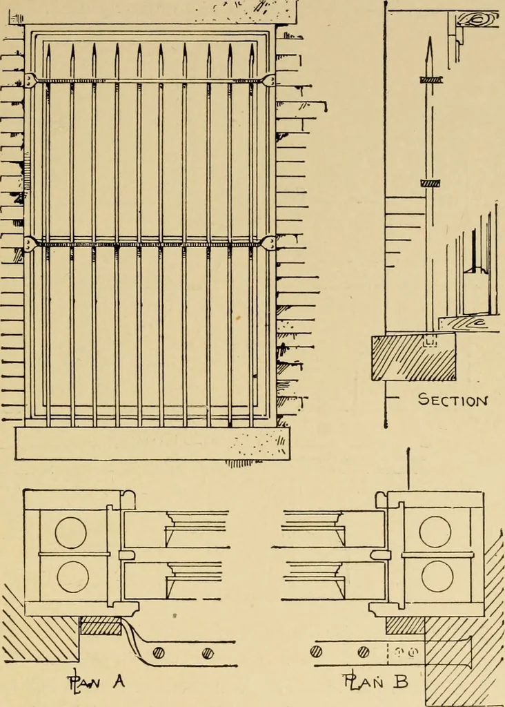 An illustration from Architectural iron and steel, and its application in the construction of buildings ... specifications of ironwork ... tables selected expressly for this work ... by Wm. H. Birkmire, 1905, leaf 158