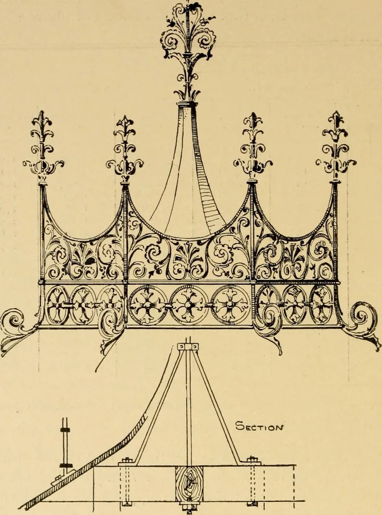 An illustration from Architectural iron and steel, and its application in the construction of buildings ... specifications of ironwork ... tables selected expressly for this work ... by Wm. H. Birkmire, 1905, leaf 165