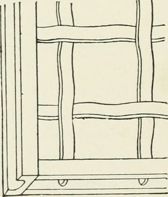 An illustration from Architectural iron and steel : and its application in the construction of buildings, including beams and girders in floor construction, rolled iron struts, wrought and cast-iron columns, fire-proof columns, column connections, cast-iron lintels, roof trusses, stairways, elevator enclosures, ornamental iron, floor lights, and skylights, vault lights, doors, and shutters, window guards and grilles, etc., etc., with specification of ironwork and selected papers in relation to ironwork, from a revision of the present law before the legislature affecting public interests in the city of New York, in so far as the same regulates the construction of buildings in said city, tables selected expressly for this work, of the properties of beams, channels, tees and angles, used as beams, struts and columns, weights of iron and steel bars, capacity of tanks, areas of circles, weights of circular and square cast-iron columns, weights of substances, tables of squares, cubes, etc., weights of sheet copper, brass and iron, etc, 1892, leaf 175