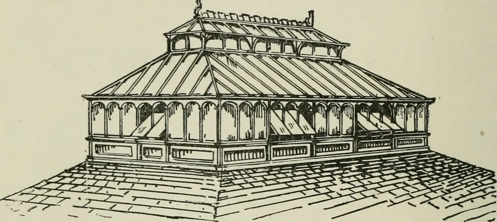 An illustration from Architectural iron and steel : and its application in the construction of buildings, including beams and girders in floor construction, rolled iron struts, wrought and cast-iron columns, fire-proof columns, column connections, cast-iron lintels, roof trusses, stairways, elevator enclosures, ornamental iron, floor lights, and skylights, vault lights, doors, and shutters, window guards and grilles, etc., etc., with specification of ironwork and selected papers in relation to ironwork, from a revision of the present law before the legislature affecting public interests in the city of New York, in so far as the same regulates the construction of buildings in said city, tables selected expressly for this work, of the properties of beams, channels, tees and angles, used as beams, struts and columns, weights of iron and steel bars, capacity of tanks, areas of circles, weights of circular and square cast-iron columns, weights of substances, tables of squares, cubes, etc., weights of sheet copper, brass and iron, etc, 1892, leaf 225