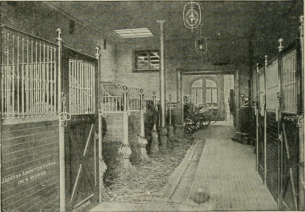 An illustration from Architectural iron and steel : and its application in the construction of buildings, including beams and girders in floor construction, rolled iron struts, wrought and cast-iron columns, fire-proof columns, column connections, cast-iron lintels, roof trusses, stairways, elevator enclosures, ornamental iron, floor lights, and skylights, vault lights, doors, and shutters, window guards and grilles, etc., etc., with specification of ironwork and selected papers in relation to ironwork, from a revision of the present law before the legislature affecting public interests in the city of New York, in so far as the same regulates the construction of buildings in said city, tables selected expressly for this work, of the properties of beams, channels, tees and angles, used as beams, struts and columns, weights of iron and steel bars, capacity of tanks, areas of circles, weights of circular and square cast-iron columns, weights of substances, tables of squares, cubes, etc., weights of sheet copper, brass and iron, etc, 1892, leaf 235