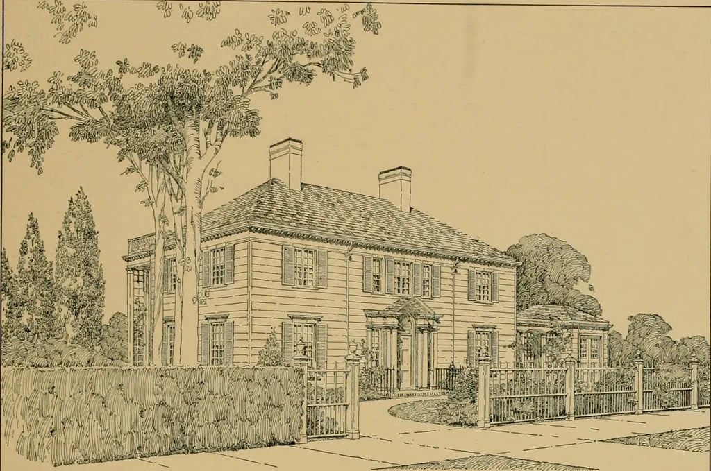 An illustration from An Architectural monograph on a suburban house and garage; competitive drawings; with report on the jury of architects,, 1916, leaf 16