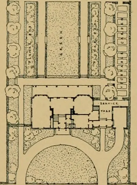 An illustration from An Architectural monograph on a suburban house and garage; competitive drawings; with report on the jury of architects,, 1916, leaf 16