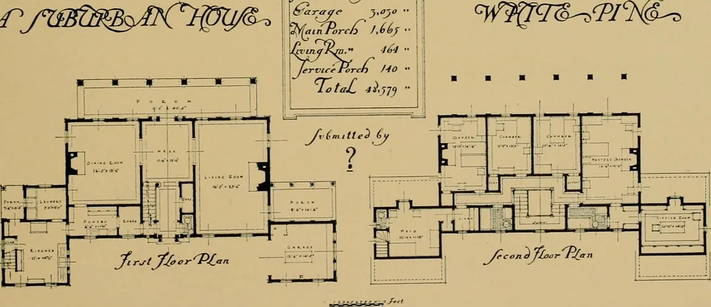 An illustration from An Architectural monograph on a suburban house and garage; competitive drawings; with report on the jury of architects,, 1916, leaf 18