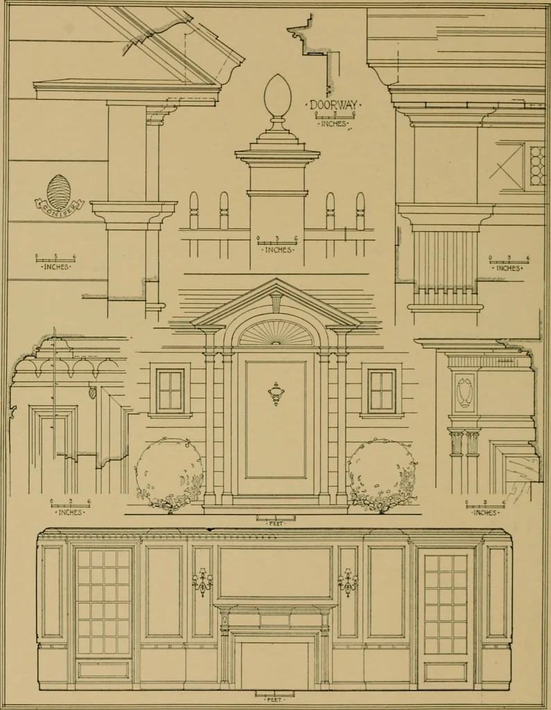 An illustration from An Architectural monograph on a suburban house and garage; competitive drawings; with report on the jury of architects,, 1916, leaf 19