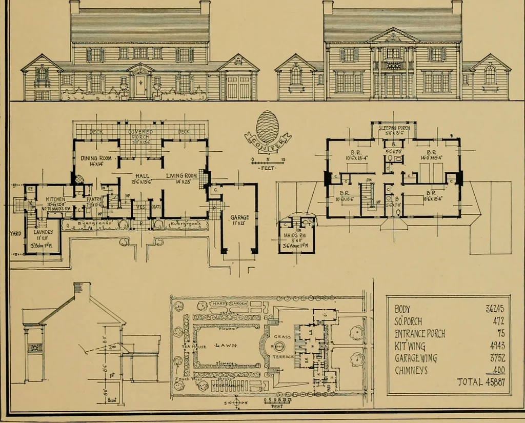 An illustration from An Architectural monograph on a suburban house and garage; competitive drawings; with report on the jury of architects,, 1916, leaf 20