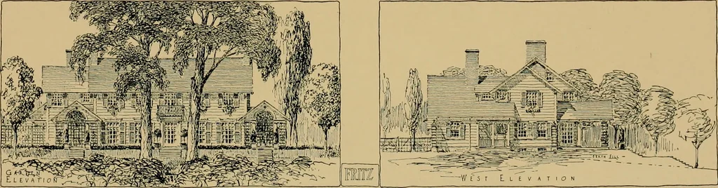 An illustration from An Architectural monograph on a suburban house and garage; competitive drawings; with report on the jury of architects,, 1916, leaf 22