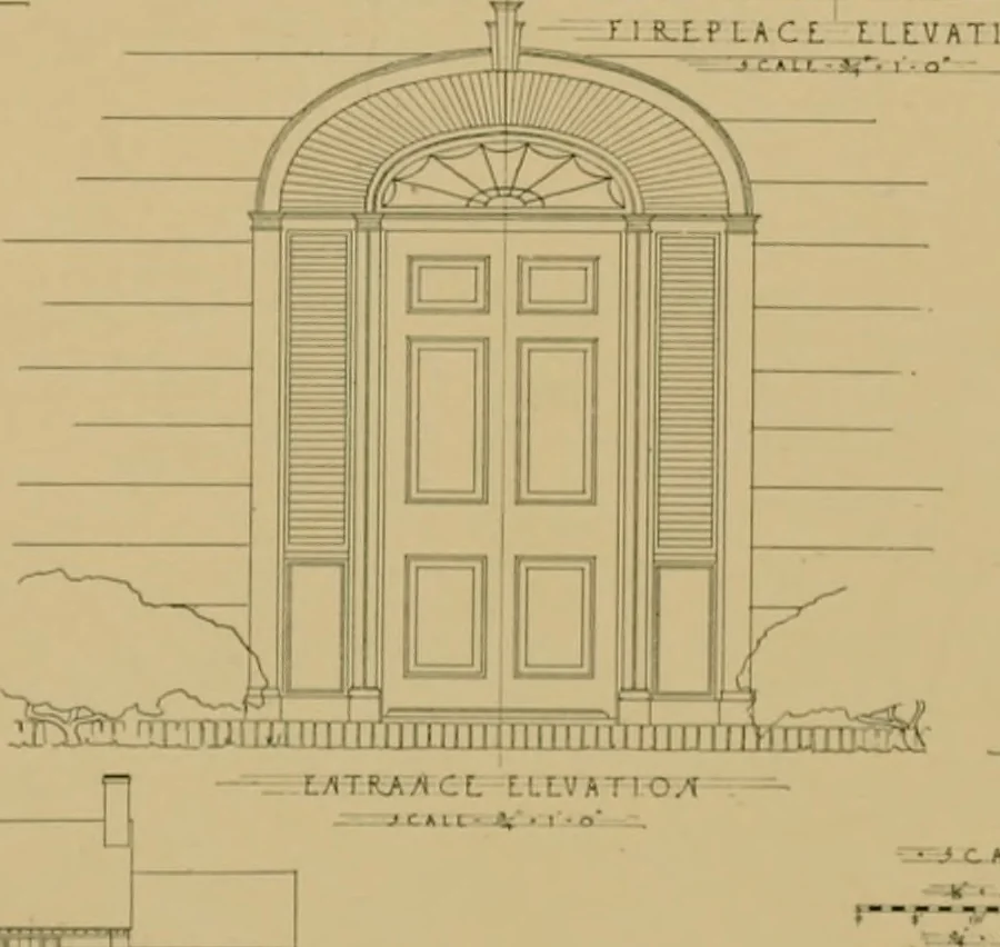 An illustration from An Architectural monograph on a suburban house and garage; competitive drawings; with report on the jury of architects,, 1916, leaf 23