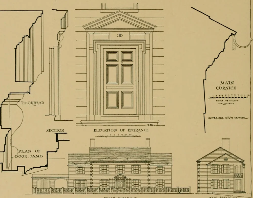 An illustration from An Architectural monograph on a suburban house and garage; competitive drawings; with report on the jury of architects,, 1916, leaf 7