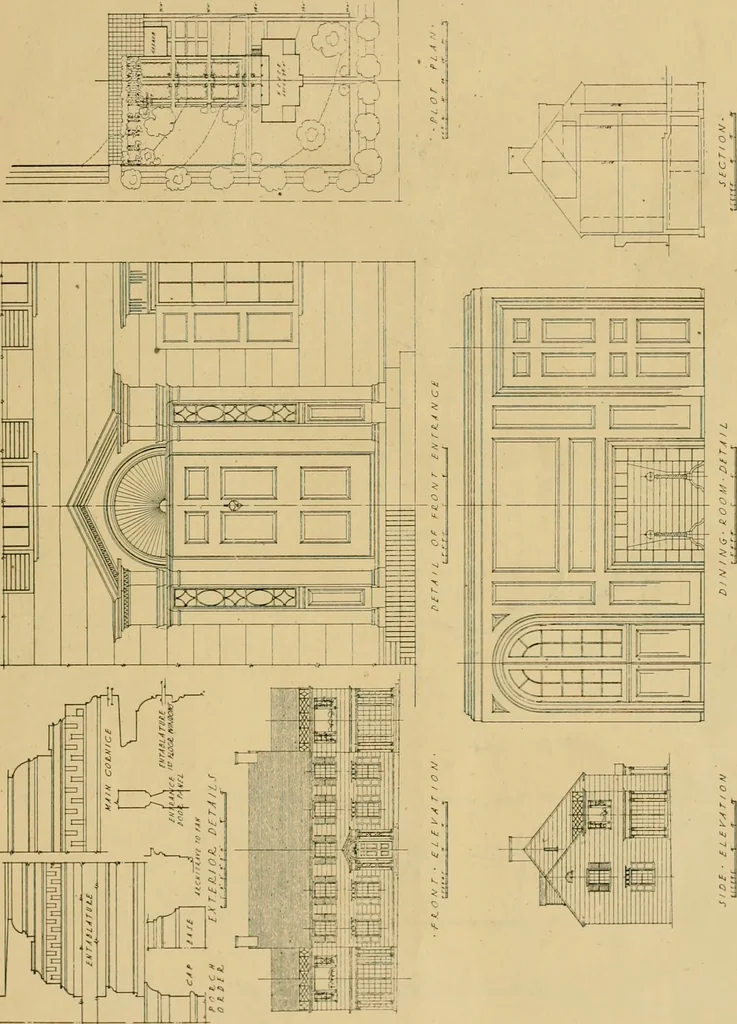 An illustration from An architectural monograph on a white pine hovse; competitive drawings, with report of the jury of architects, 1917, leaf 10