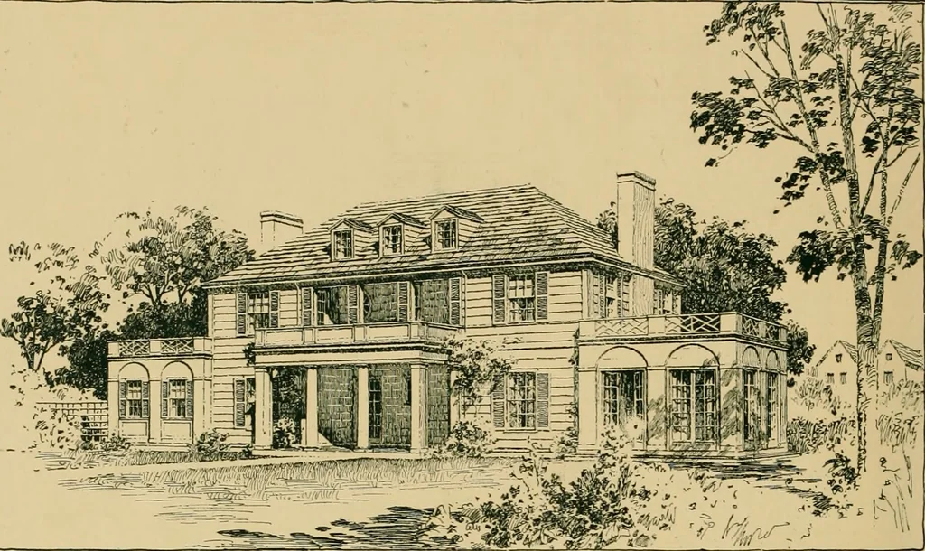 An illustration from An architectural monograph on a white pine hovse; competitive drawings, with report of the jury of architects, 1917, leaf 11