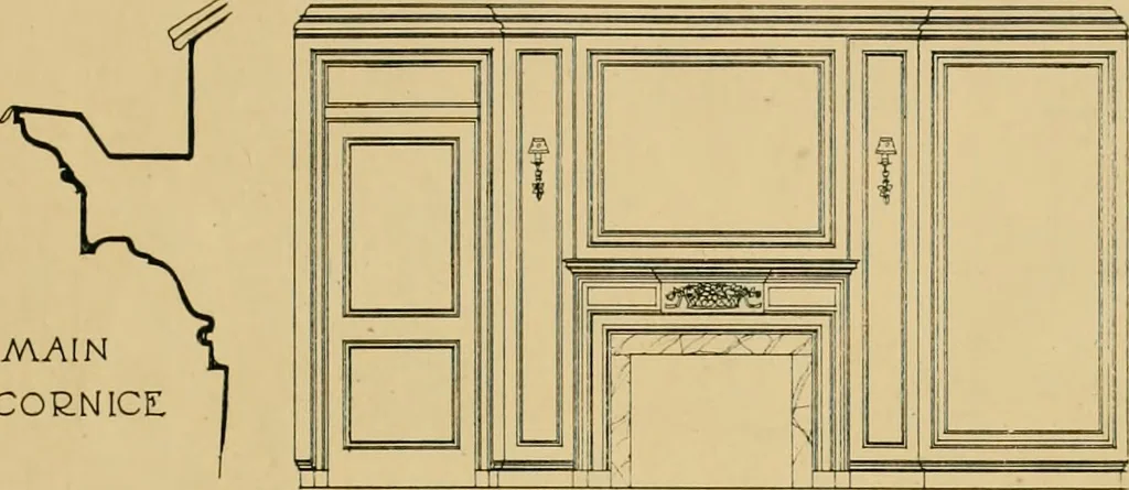 An illustration from An architectural monograph on a white pine hovse; competitive drawings, with report of the jury of architects, 1917, leaf 12