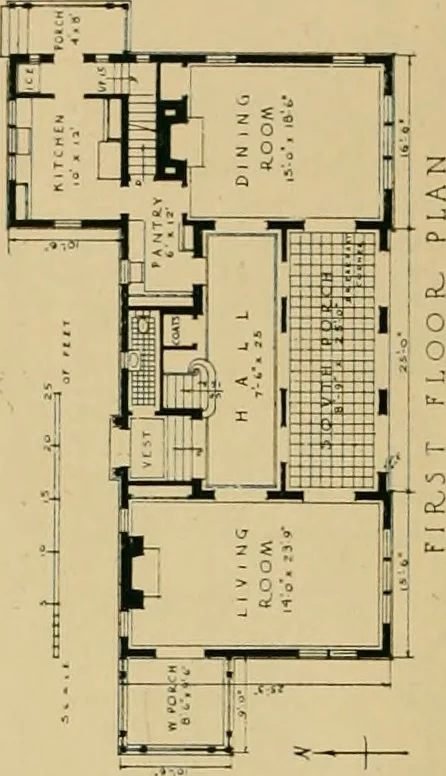 An illustration from An architectural monograph on a white pine hovse; competitive drawings, with report of the jury of architects, 1917, leaf 23