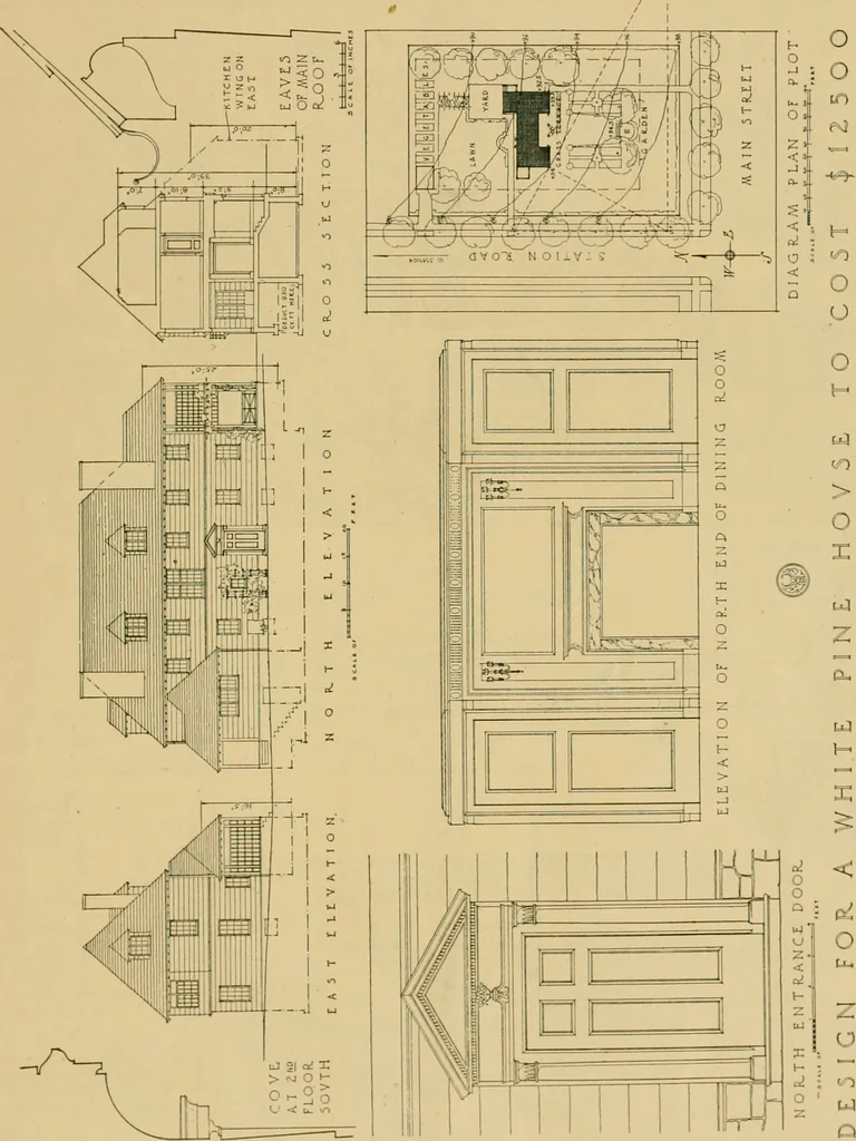 An illustration from An architectural monograph on a white pine hovse; competitive drawings, with report of the jury of architects, 1917, leaf 24