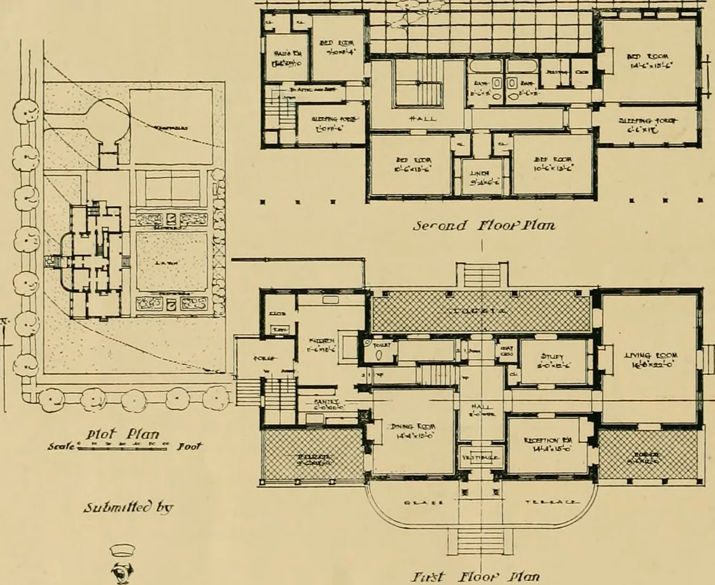 An illustration from An architectural monograph on a white pine hovse; competitive drawings, with report of the jury of architects, 1917, leaf 25